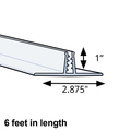 Azar Displays 72"L x 2.875"W x 1"H Clear T-Strip Sign Holder, PK5 600061